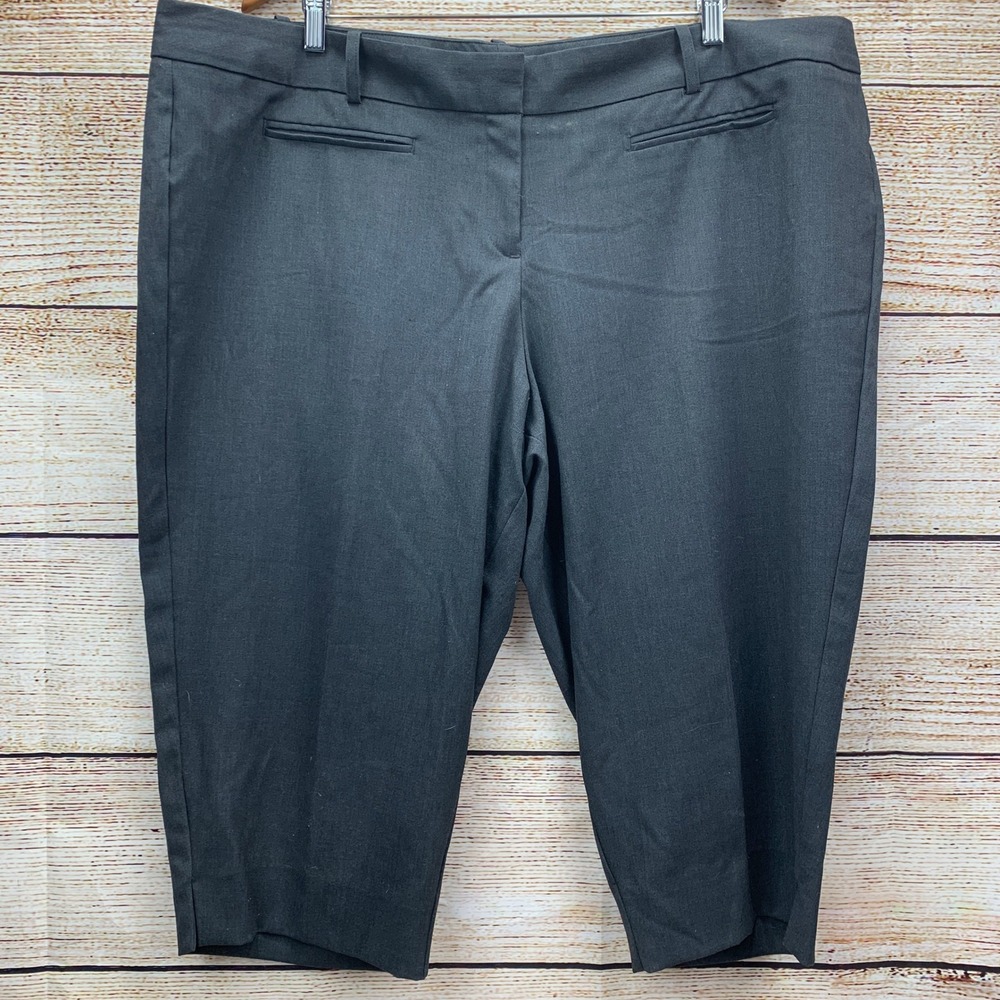 Worthington Woman Modern Fit Gray Crop Dress Pants Size 22W Career Casual